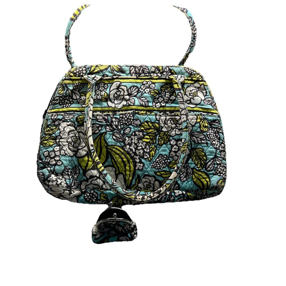 Vera Bradley purse and coin bag Shoulder Bag Satchel Tote green yellow lot 2 - Picture 12 of 12